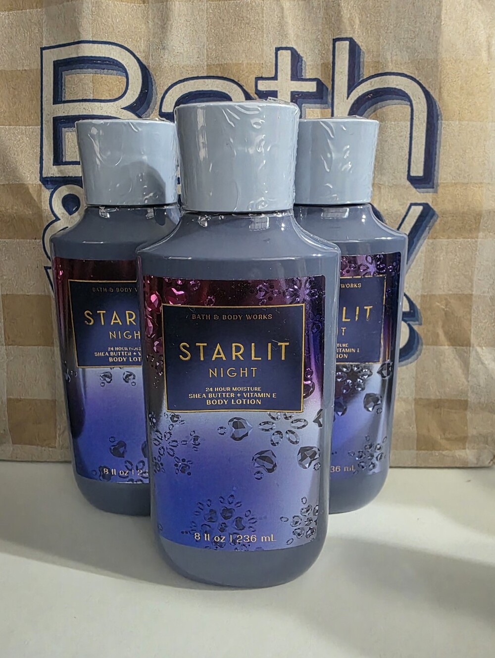 BBW STARLIT NIGHT LOTION X3. DISCONTINUED.